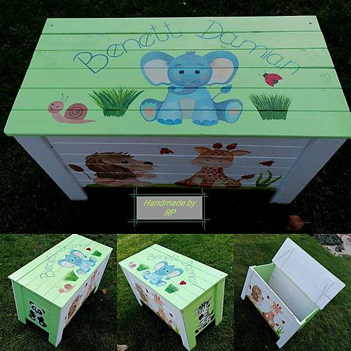 Nábytok - Truhlica "cute animals" - 13995283_