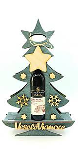 Dekorácie - Vianočné víno v stojane - vianočný stromček malý - 13993152_
