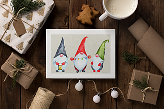 Grafika - Art Print ,Vianoční škriatkovia-Gnomes 3 - 13993098_