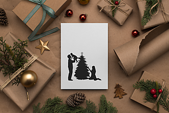 Grafika - Plagát| Vianoce-rodina| silueta 1 - 13994818_