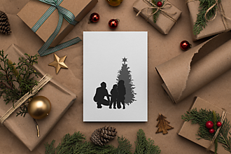 Grafika - Plagát| Vianoce-rodina| silueta 3 - 13995095_