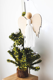 Dekorácie - Anjel vianočný (biela) - 13995815_