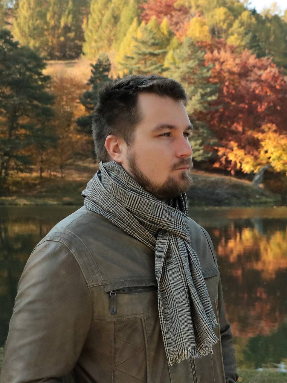 Ľanový šál káro hnedé