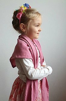 Detské doplnky - Detská mušelínová šatka - starorúžovej farby - 13998646_