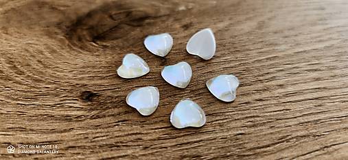 Komponenty - Ozdobné kamienky -Srdiečko- 10 mm - Perleťovo ružové - 14000480_