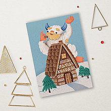 Papiernictvo - Vianočná pohľadnica - Nezbedný Yeti - 13999193_