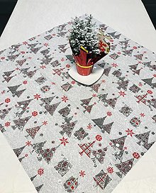 Úžitkový textil - Vianočný obrus “stromčeky” 80x80 cm - 13999479_