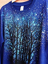 Topy, tričká, tielka - Stromy... hviezdne nebo - maľované unisex tričko - 14005657_
