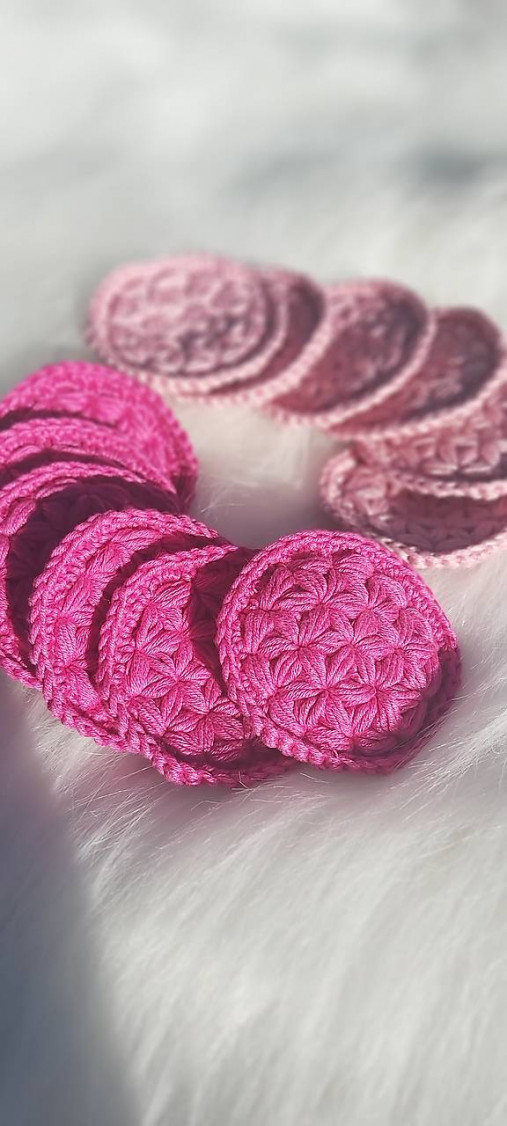 Úžitkový textil - Odličovacie kozmetické tampóny (Ružová) - 14004558_