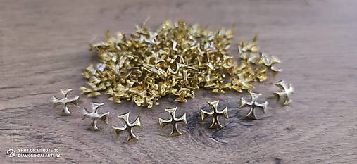 Galantéria - Aplikácia napichovacia - Kríž zlatý - 14007568_