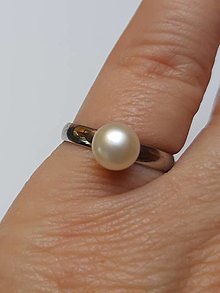Prstene - prstienok s riečnou perličkou ll. - 14006389_