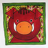 Textil - Bavlnený panel UŠI SI SÁM - Zvieratko z lesa (Diviak) - 14003489_