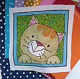 Textil - Bavlnený panel UŠI SI SÁM - Zvieratko z lesa (Mačka divá) - 14003512_