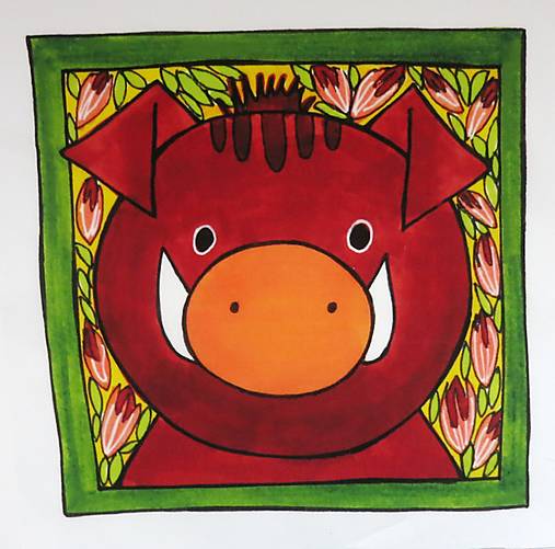 Bavlnený panel UŠI SI SÁM - Zvieratko z lesa (Diviak)