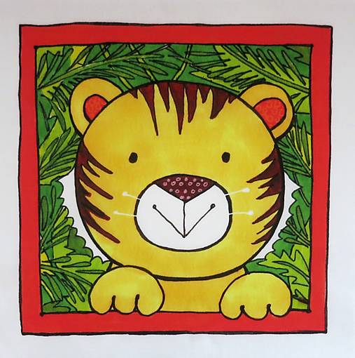Bavlnený panel UŠI SI SÁM - Zvieratko z exotiky (Tiger)