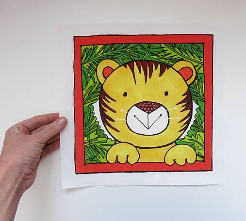 Bavlnený panel UŠI SI SÁM - Zvieratko z exotiky (Tiger)