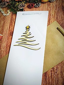 Papiernictvo - Vianočná taška na víno biela - 14003271_
