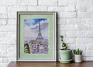 Grafika - Art Print, Paríž, Eiffelova veža - 14007289_