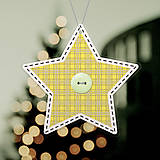 Dekorácie - Papierová vianočná hviezda so vzorom látky - 14006899_