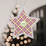 Dekorácie - Papierová vianočná hviezda so vzorom látky - 14006902_