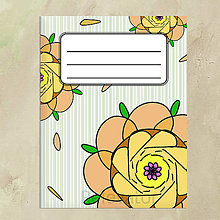 Papiernictvo - Kvetový zápisník (oranžové ruže) - 14006954_