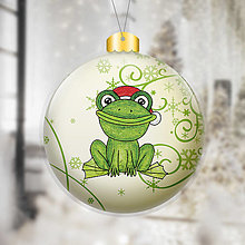 Dekorácie - Zvieracia vianočná guľa - ornamenty (žabka) - 14006978_