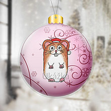 Dekorácie - Zvieracia vianočná guľa - ornamenty (škrečok) - 14006980_