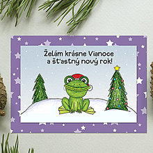 Papiernictvo - Zvieracie Vianoce - vianočná pohľadnica so žabkou - 14007404_