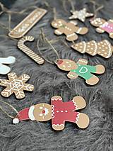 Dekorácie - Vianočné drevené ozdoby - medovníky - 14011832_