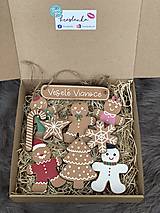 Dekorácie - Vianočné drevené ozdoby - medovníky - 14011834_