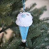 Dekorácie - Vianočná zmrzlina - závesná dekorácia na stromček - 14010699_