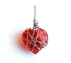 Náhrdelníky - Prívesok červené srdce - 14009077_