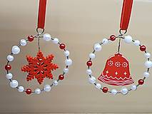 Dekorácie - Vianočné ozdoby - červeno-biele - 14011778_
