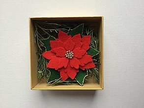 Brošne - Brošňa Vianočná ruža - 14011641_