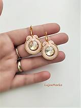 Náušnice - Zoe soutache náušnice  (Broskyňová) - 14010745_