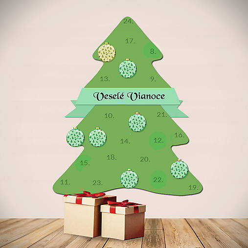 Netradičný adventný kalendár - ozdob si vianočný stromček (stromčeky)