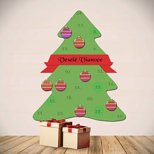 Dekorácie - Netradičný adventný kalendár - ozdob si vianočný stromček (štrikovaný vzor) - 14011153_