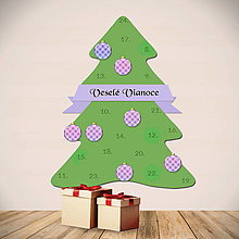 Dekorácie - Netradičný adventný kalendár - ozdob si vianočný stromček (káro) - 14011164_
