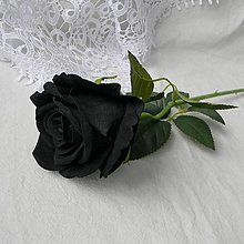 Polotovary - Umelé kvety - čierne ruže so stonkou /materiál/ - 14013804_