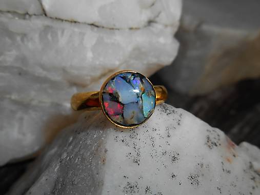 Prstene - fire in opals-ring-gold - 14015032_