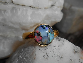 Prstene - fire in opals-ring-gold - 14015032_