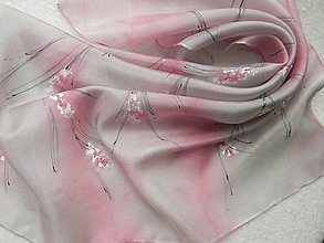 Šatky - Květinky - hedvábný šátek 55 x 55 cm - 14016014_
