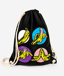 Batohy - Bavlnený vak 4 fázy života Warholovho banánu - 14012916_