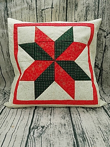 Úžitkový textil - Vianočný vankúš hviezda - 14014358_