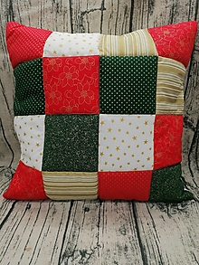 Úžitkový textil - Vankúš patchwork - obliečka - 14014374_