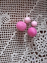 Náušnice - Ružový snehuliak - plstená náušnica - 14017534_