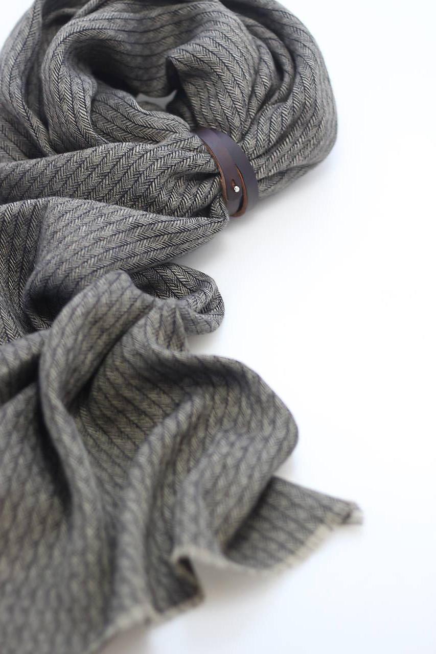 Exkluzívny veľký pánsky šál z ľanu a vlny "Thomas"