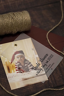 Papiernictvo - Vianočný pozdrav s fotografiou - Transparent ❤ - 14018644_