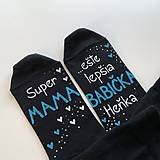 Ponožky, pančuchy, obuv - Maľované ponožky s nápisom : "Super MAMA/MAMKA/ ešte lepšia BABIČKA" - 14018468_