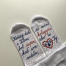 Ponožky, pančuchy, obuv - Maľované ponožky pre super KOLEGYŇU (na rozlúčku biele) - 14018411_